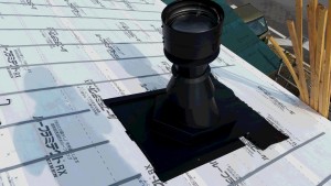 屋根貫通煙突工事